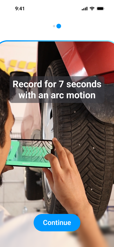 tire tread onboarding tutorial sample UI